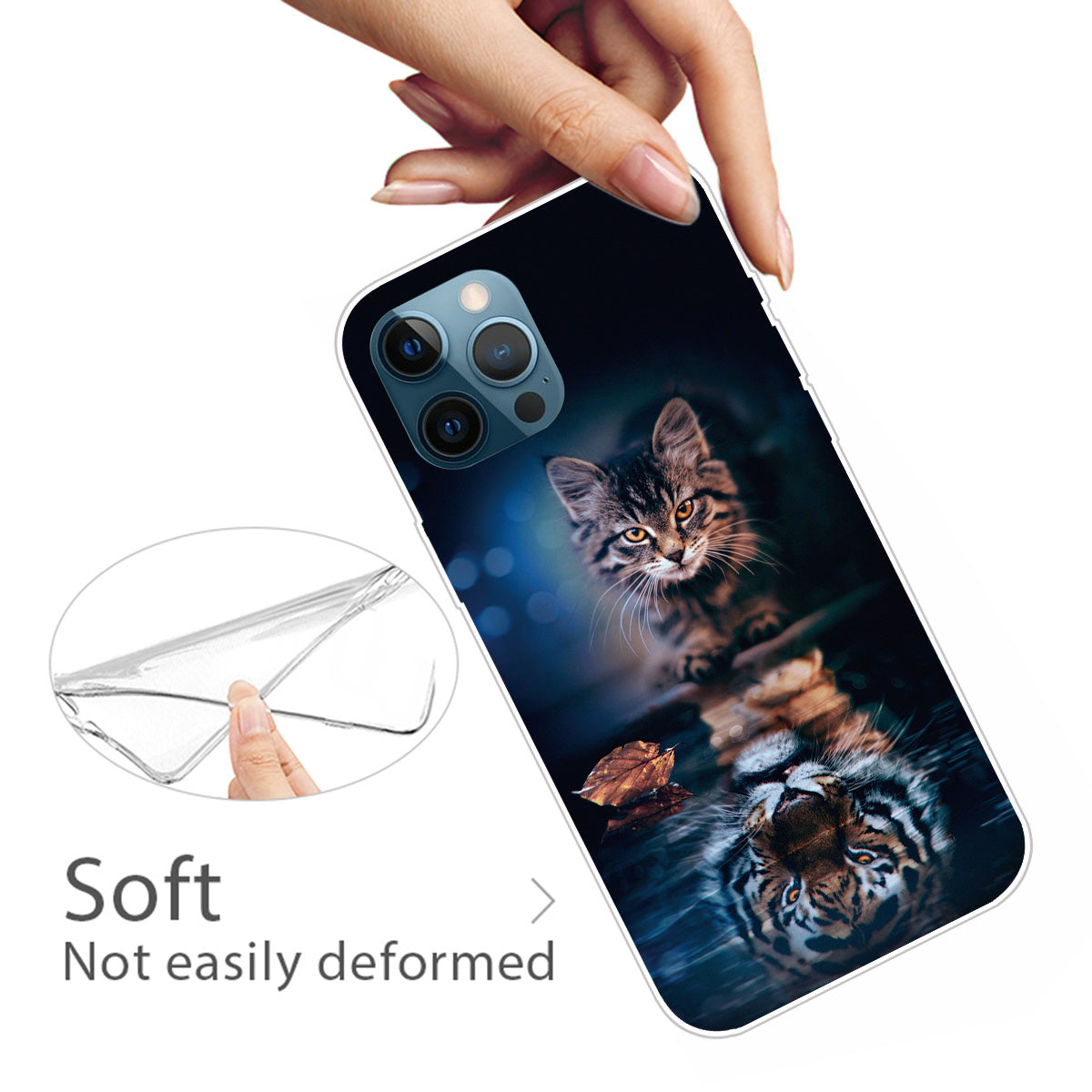 Clear Cute Pattern Printing Design Slim Lightweight Protective TPU Cover for iPhone 13 Pro 6.1 inch