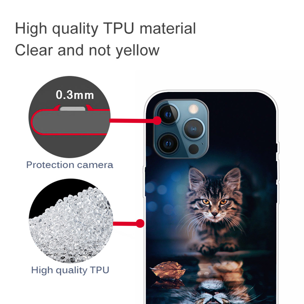Clear Cute Pattern Printing Design Slim Lightweight Protective TPU Cover for iPhone 13 Pro 6.1 inch