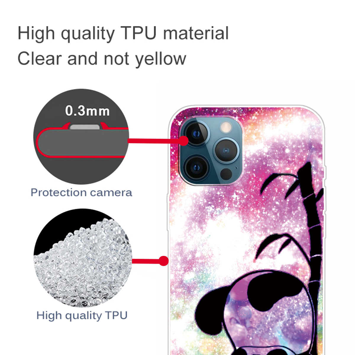 Clear Cute Pattern Printing Design Slim Lightweight Protective TPU Cover for iPhone 13 Pro 6.1 inch