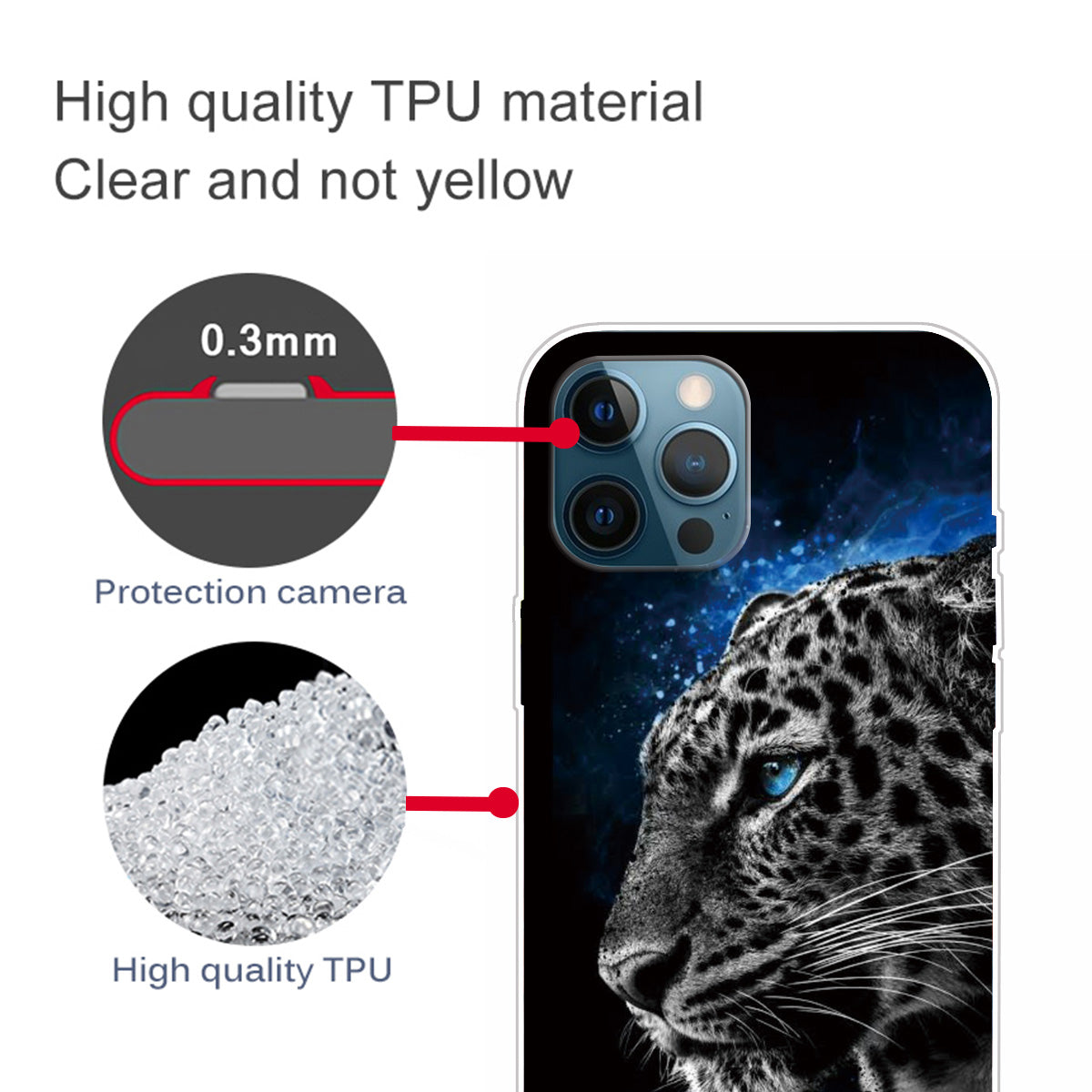 Clear Cute Pattern Printing Design Slim Lightweight Protective TPU Cover for iPhone 13 Pro 6.1 inch
