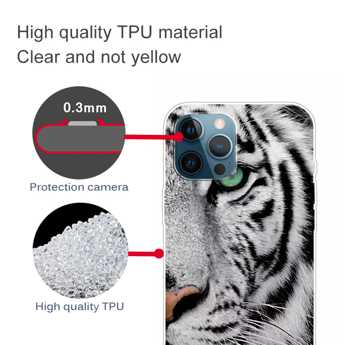 Clear Cute Pattern Printing Design Slim Lightweight Protective TPU Cover for iPhone 13 Pro 6.1 inch