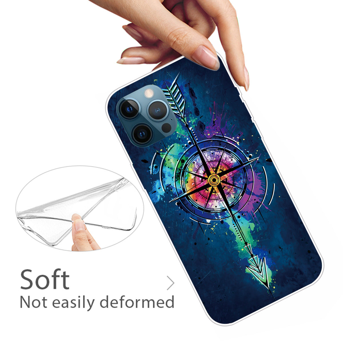 Creative Cute Pattern Printing Flexible TPU Shockproof Protective Case Cover for iPhone 13 Pro Max 6.7 inch