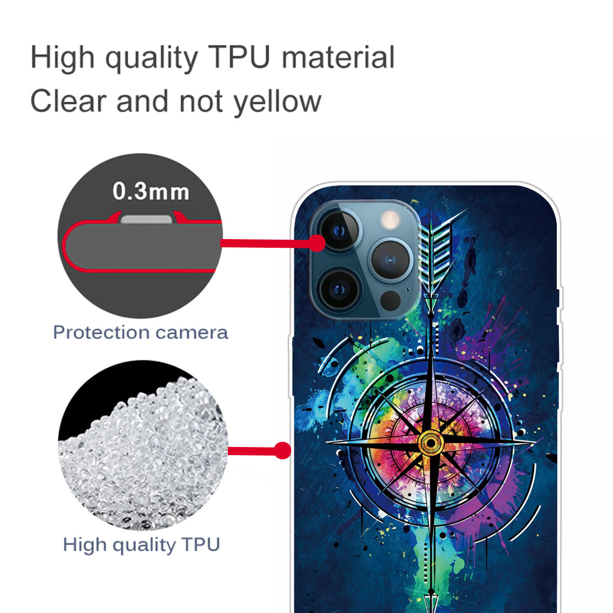 Creative Cute Pattern Printing Flexible TPU Shockproof Protective Case Cover for iPhone 13 Pro Max 6.7 inch
