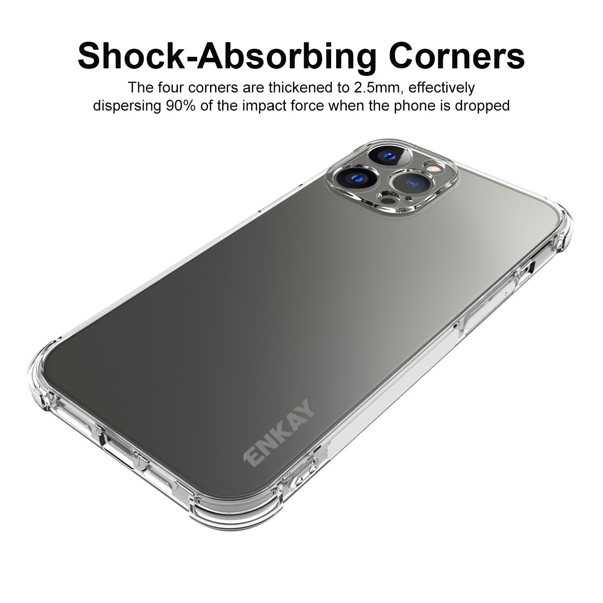 ENKAY HAT PRINCE Thickened Corners Design TPU Cover Case + Full Glue Tempered Glass Full Screen Covering Film for iPhone 13 Pro Max 6.7 inch