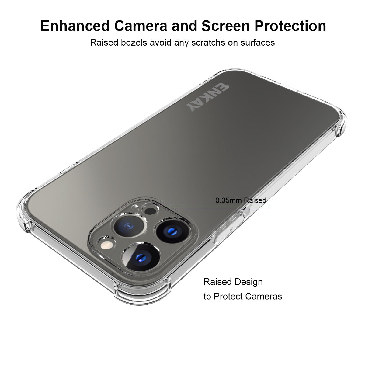 ENKAY HAT PRINCE Thickened Corners Design TPU Cover Case + Full Glue Tempered Glass Full Screen Covering Film for iPhone 13 Pro Max 6.7 inch