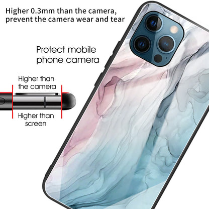 Pattern Printing Anti-scratch Tempered Glass + TPU Hybrid Phone Case Cover for iPhone 13 Pro Max 6.7 inch