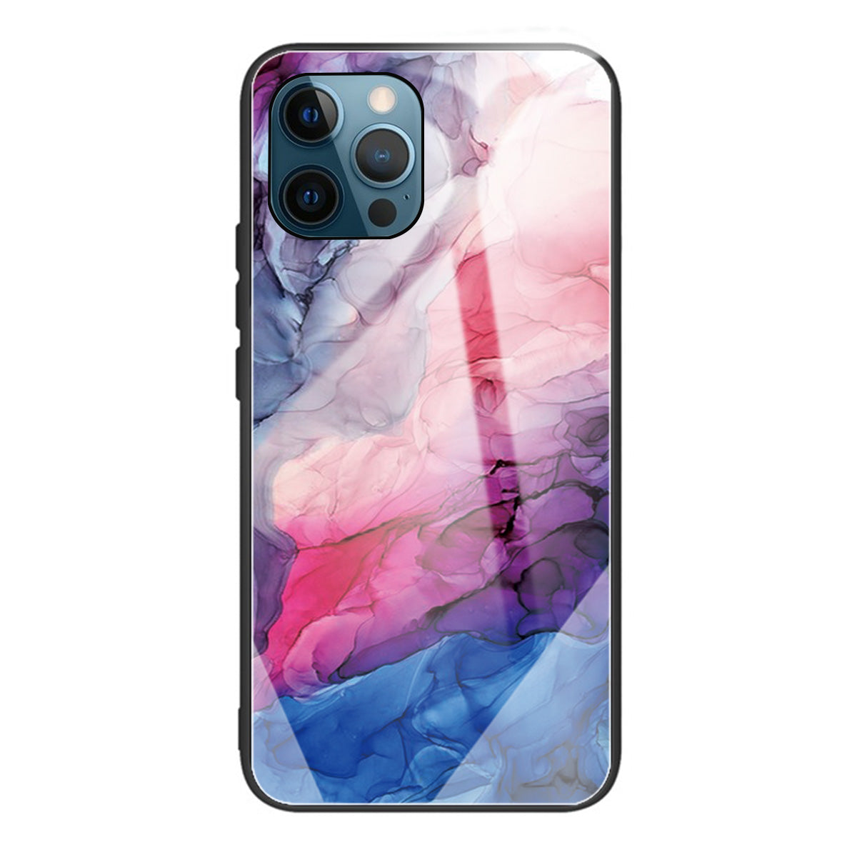 Pattern Printing Anti-scratch Tempered Glass + TPU Hybrid Phone Case Cover for iPhone 13 Pro Max 6.7 inch