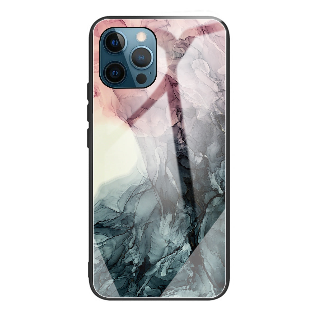 Pattern Printing Anti-scratch Tempered Glass + TPU Hybrid Phone Case Cover for iPhone 13 Pro Max 6.7 inch