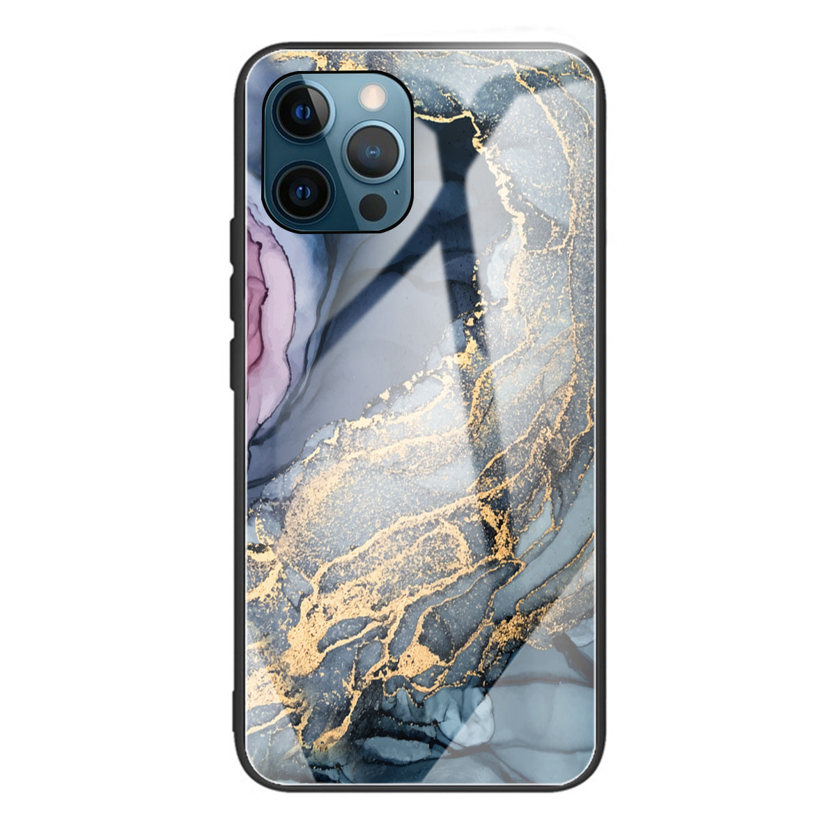 Pattern Printing Anti-scratch Tempered Glass + TPU Hybrid Phone Case Cover for iPhone 13 Pro Max 6.7 inch