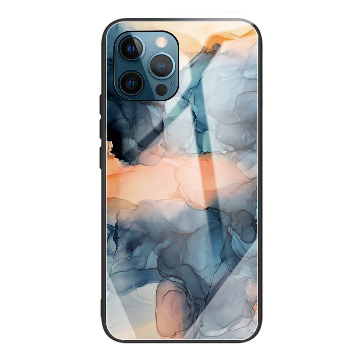 Pattern Printing Anti-scratch Tempered Glass + TPU Hybrid Phone Case Cover for iPhone 13 Pro Max 6.7 inch