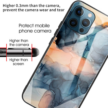 Pattern Printing Anti-scratch Tempered Glass + TPU Hybrid Phone Case Cover for iPhone 13 Pro Max 6.7 inch