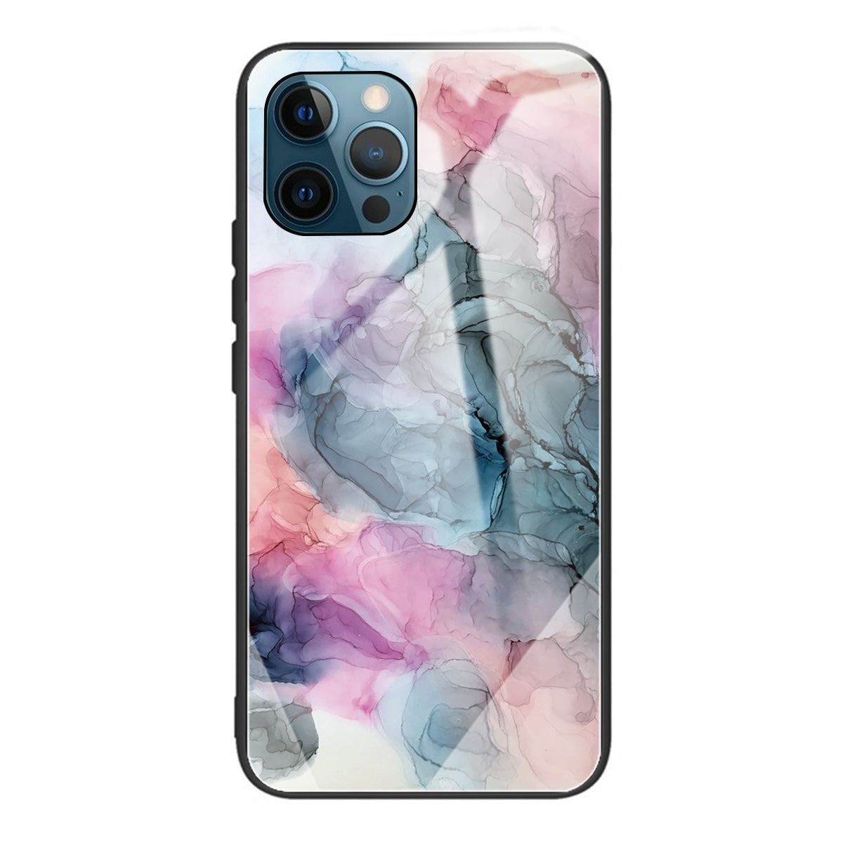Pattern Printing Anti-scratch Tempered Glass + TPU Hybrid Phone Case Cover for iPhone 13 Pro Max 6.7 inch