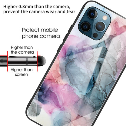 Pattern Printing Anti-scratch Tempered Glass + TPU Hybrid Phone Case Cover for iPhone 13 Pro Max 6.7 inch