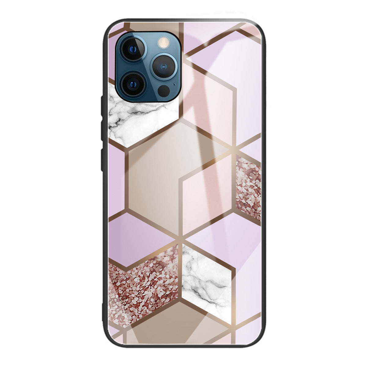 Pattern Printing Anti-scratch Tempered Glass + TPU Hybrid Phone Case Cover for iPhone 13 Pro Max 6.7 inch