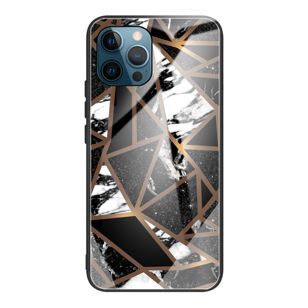 Pattern Printing Anti-scratch Tempered Glass + TPU Hybrid Phone Case Cover for iPhone 13 Pro Max 6.7 inch