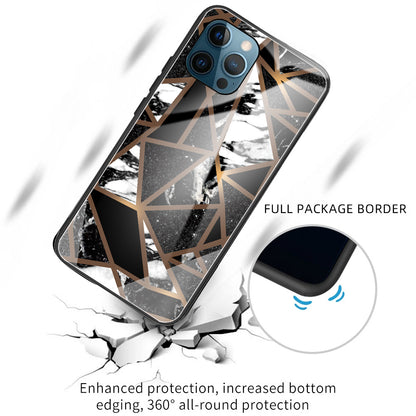 Pattern Printing Anti-scratch Tempered Glass + TPU Hybrid Phone Case Cover for iPhone 13 Pro Max 6.7 inch