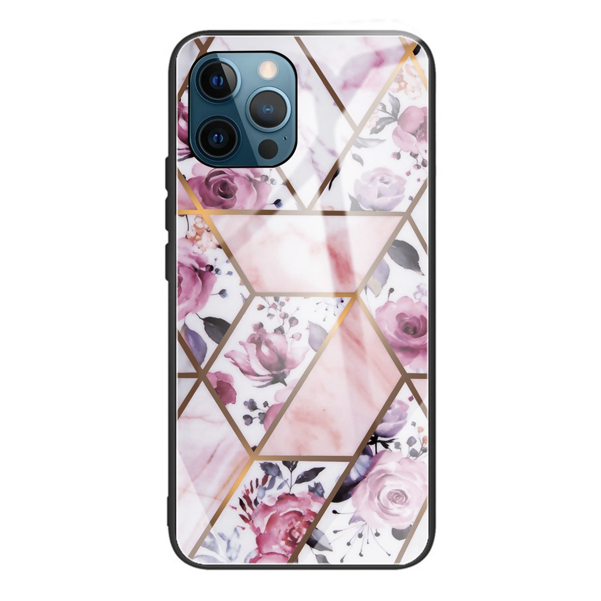 Pattern Printing Anti-scratch Tempered Glass + TPU Hybrid Phone Case Cover for iPhone 13 Pro Max 6.7 inch