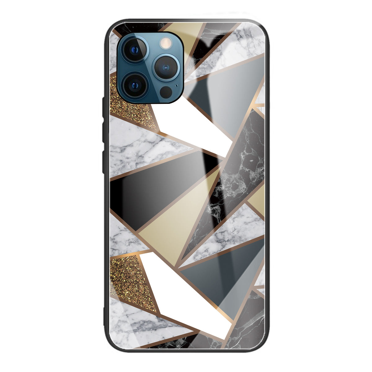 Pattern Printing Anti-scratch Tempered Glass + TPU Hybrid Phone Case Cover for iPhone 13 Pro Max 6.7 inch