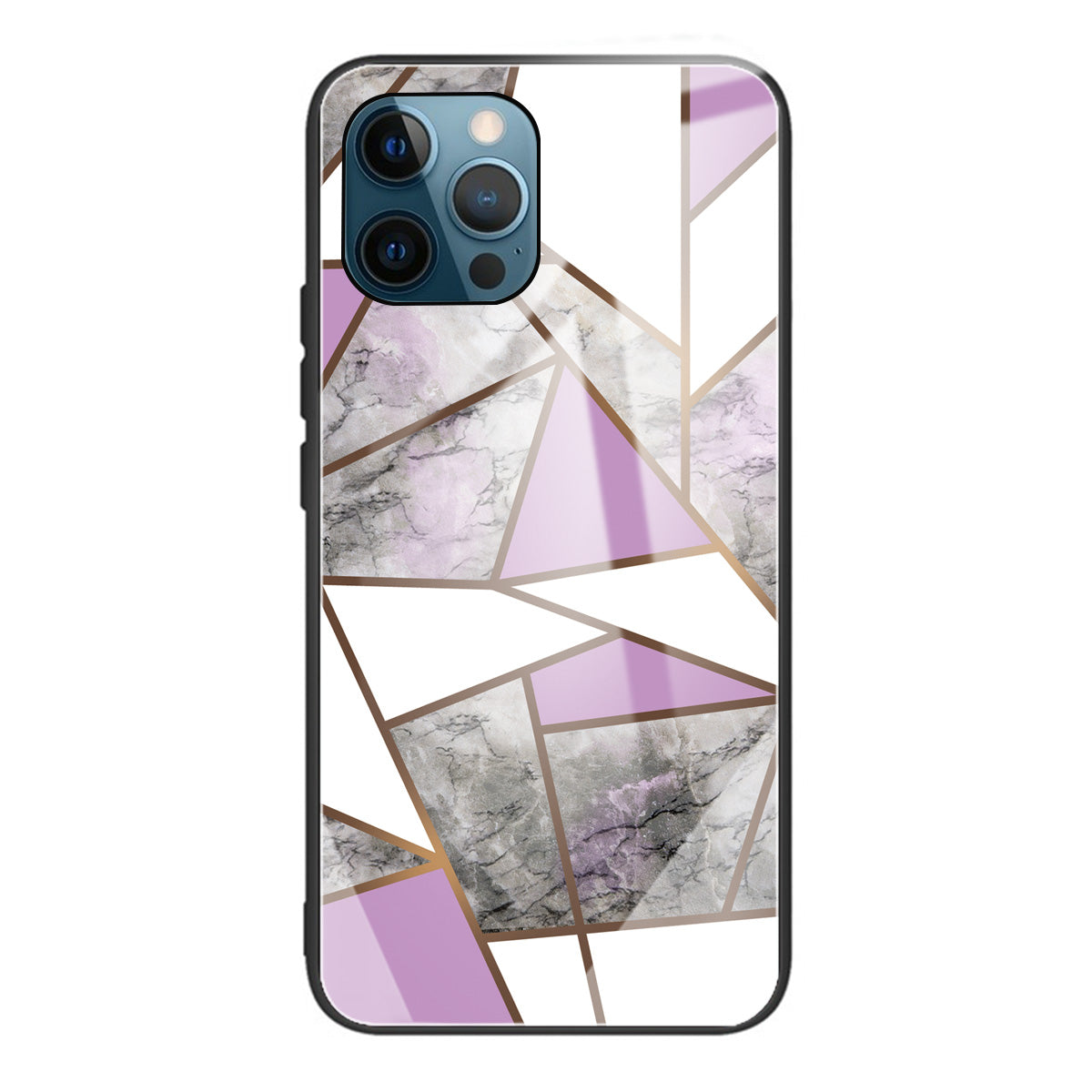 Pattern Printing Anti-scratch Tempered Glass + TPU Hybrid Phone Case Cover for iPhone 13 Pro Max 6.7 inch