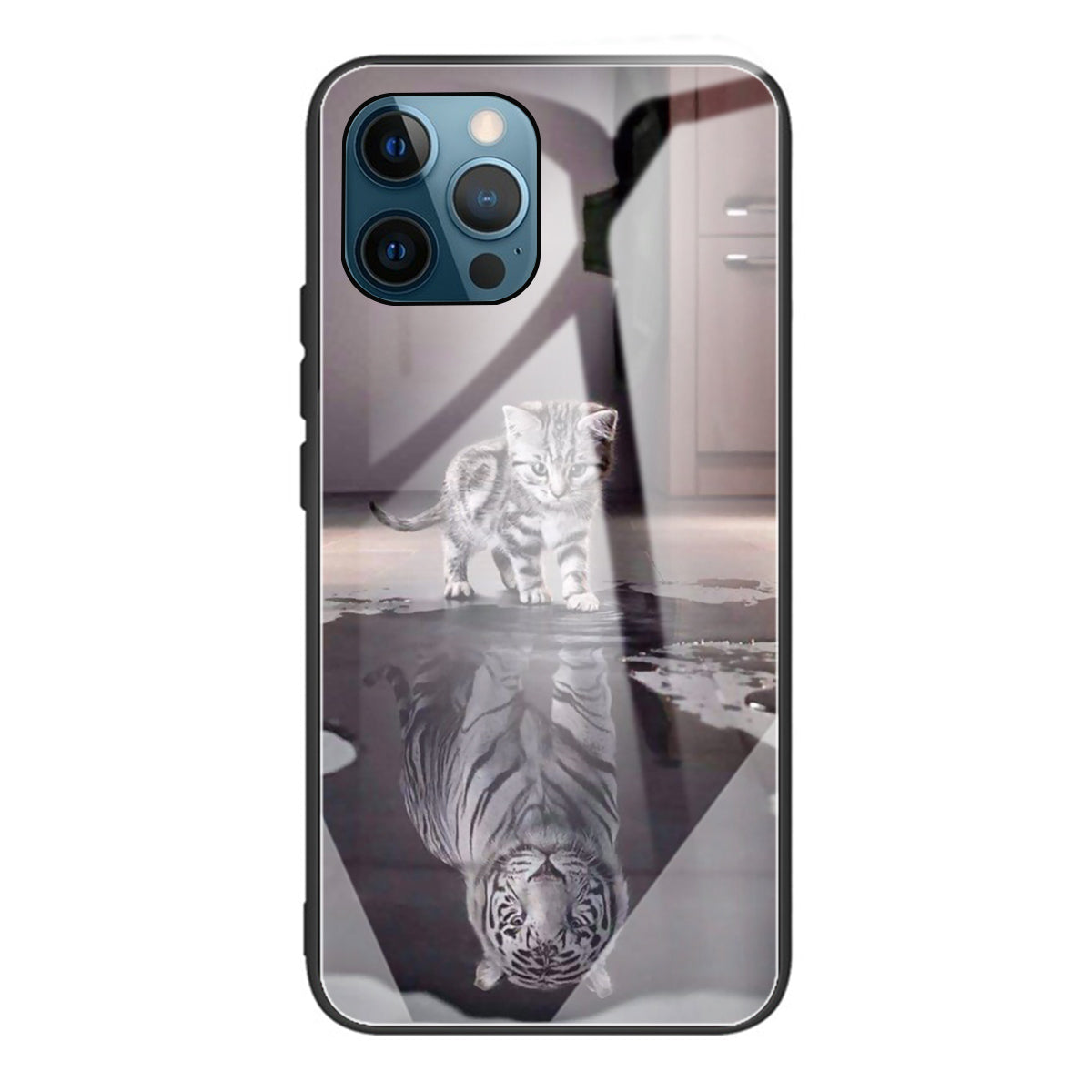 Anti-scratch Pattern Printing Glass + TPU Combo Hybrid Cover for iPhone 13 Pro 6.1 inch