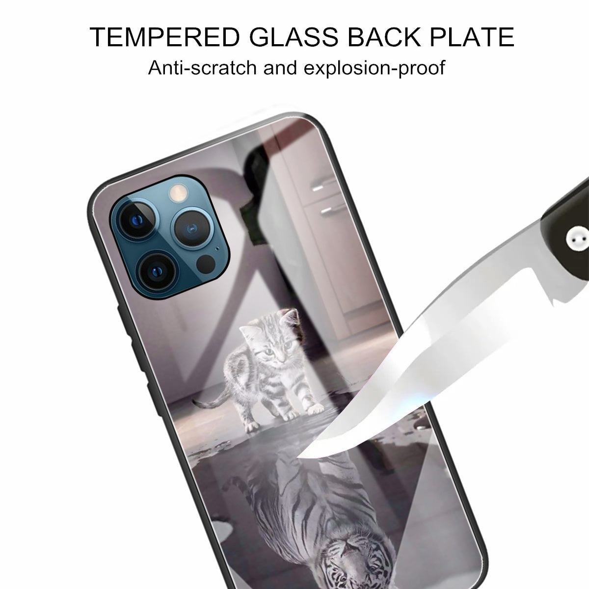 Anti-scratch Pattern Printing Glass + TPU Combo Hybrid Cover for iPhone 13 Pro 6.1 inch