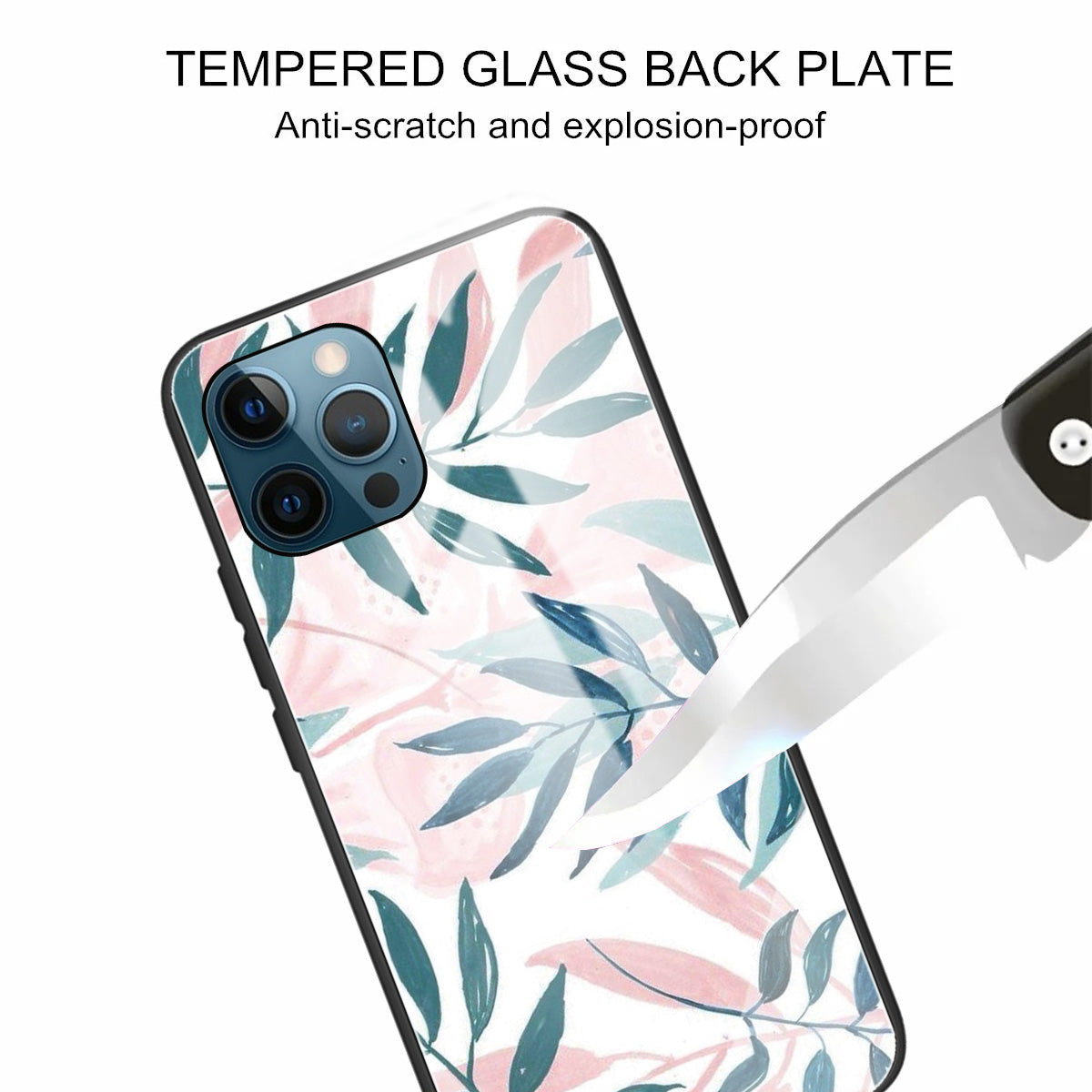 Anti-scratch Pattern Printing Glass + TPU Combo Hybrid Cover for iPhone 13 Pro 6.1 inch