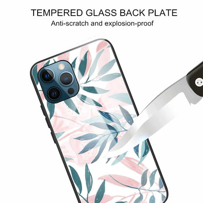 Anti-scratch Pattern Printing Glass + TPU Combo Hybrid Cover for iPhone 13 Pro 6.1 inch