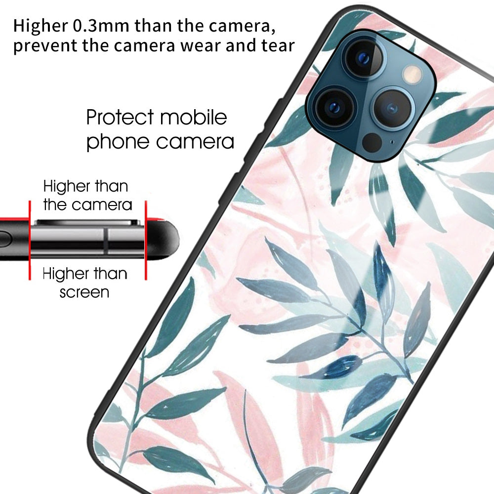 Anti-scratch Pattern Printing Glass + TPU Combo Hybrid Cover for iPhone 13 Pro 6.1 inch