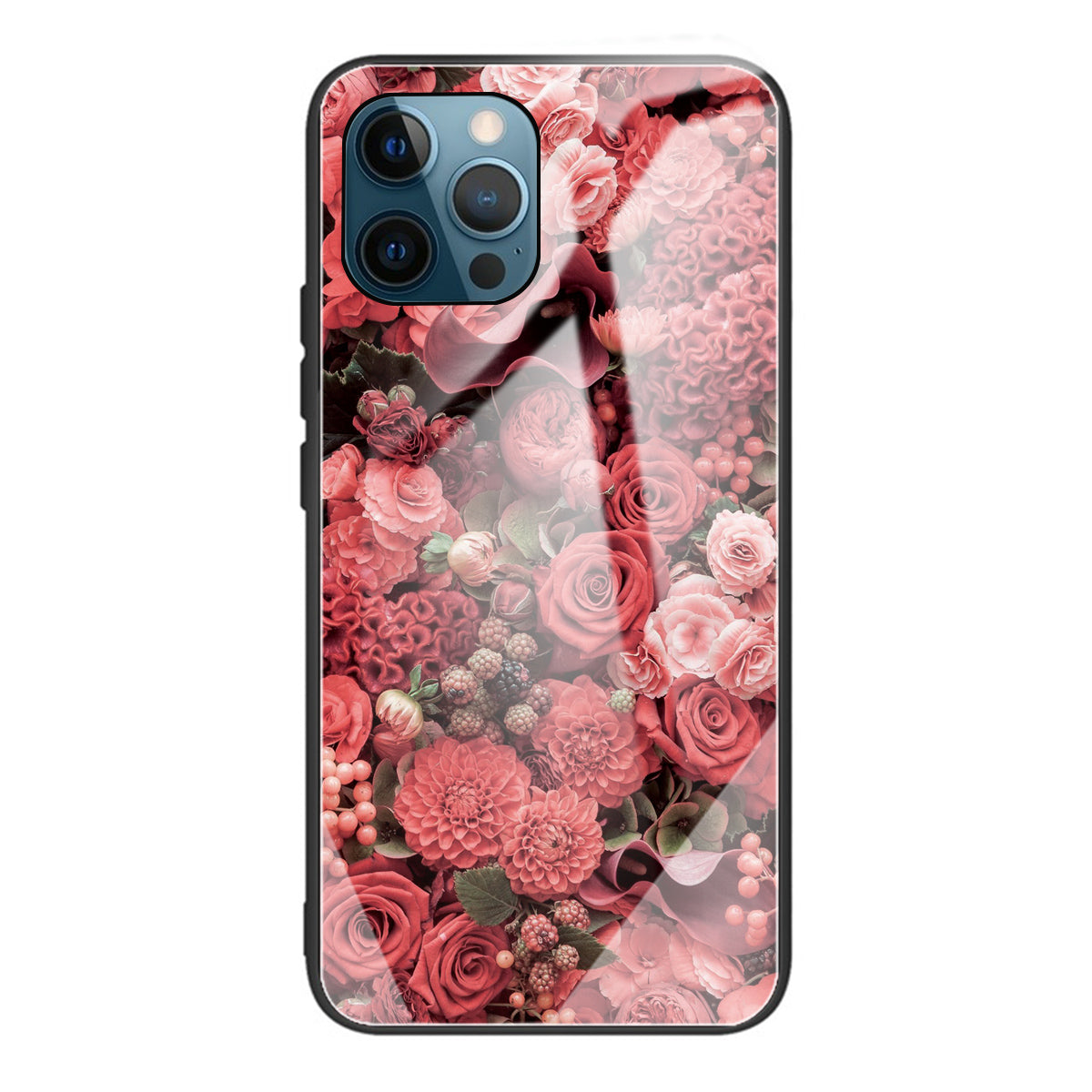 Anti-scratch Pattern Printing Glass + TPU Combo Hybrid Cover for iPhone 13 Pro 6.1 inch