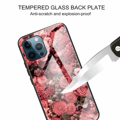 Anti-scratch Pattern Printing Glass + TPU Combo Hybrid Cover for iPhone 13 Pro 6.1 inch