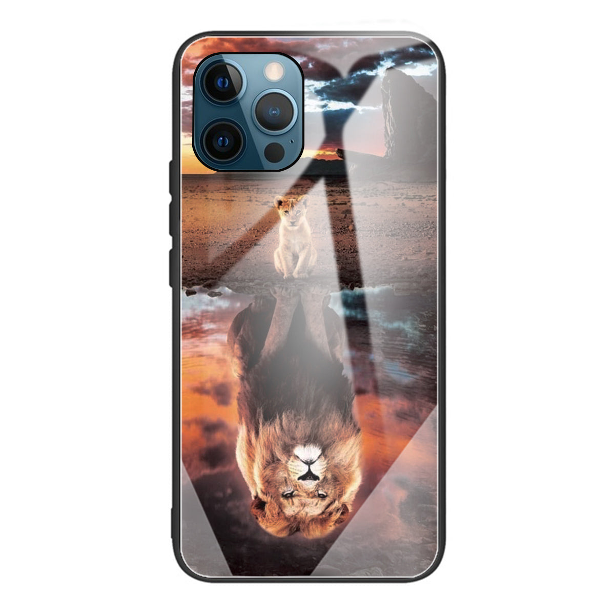 Anti-scratch Pattern Printing Glass + TPU Combo Hybrid Cover for iPhone 13 Pro 6.1 inch