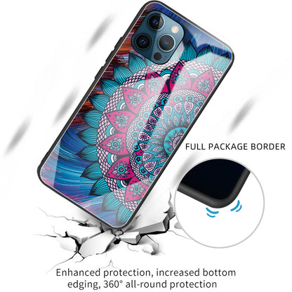 Anti-scratch Pattern Printing Glass + TPU Combo Hybrid Cover for iPhone 13 Pro 6.1 inch