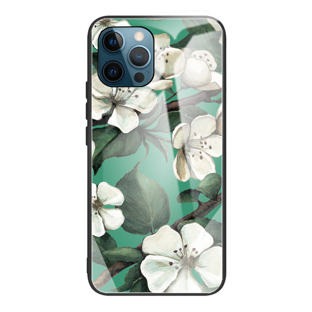 Anti-scratch Pattern Printing Glass + TPU Combo Hybrid Cover for iPhone 13 Pro 6.1 inch