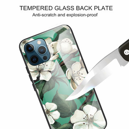 Anti-scratch Pattern Printing Glass + TPU Combo Hybrid Cover for iPhone 13 Pro 6.1 inch