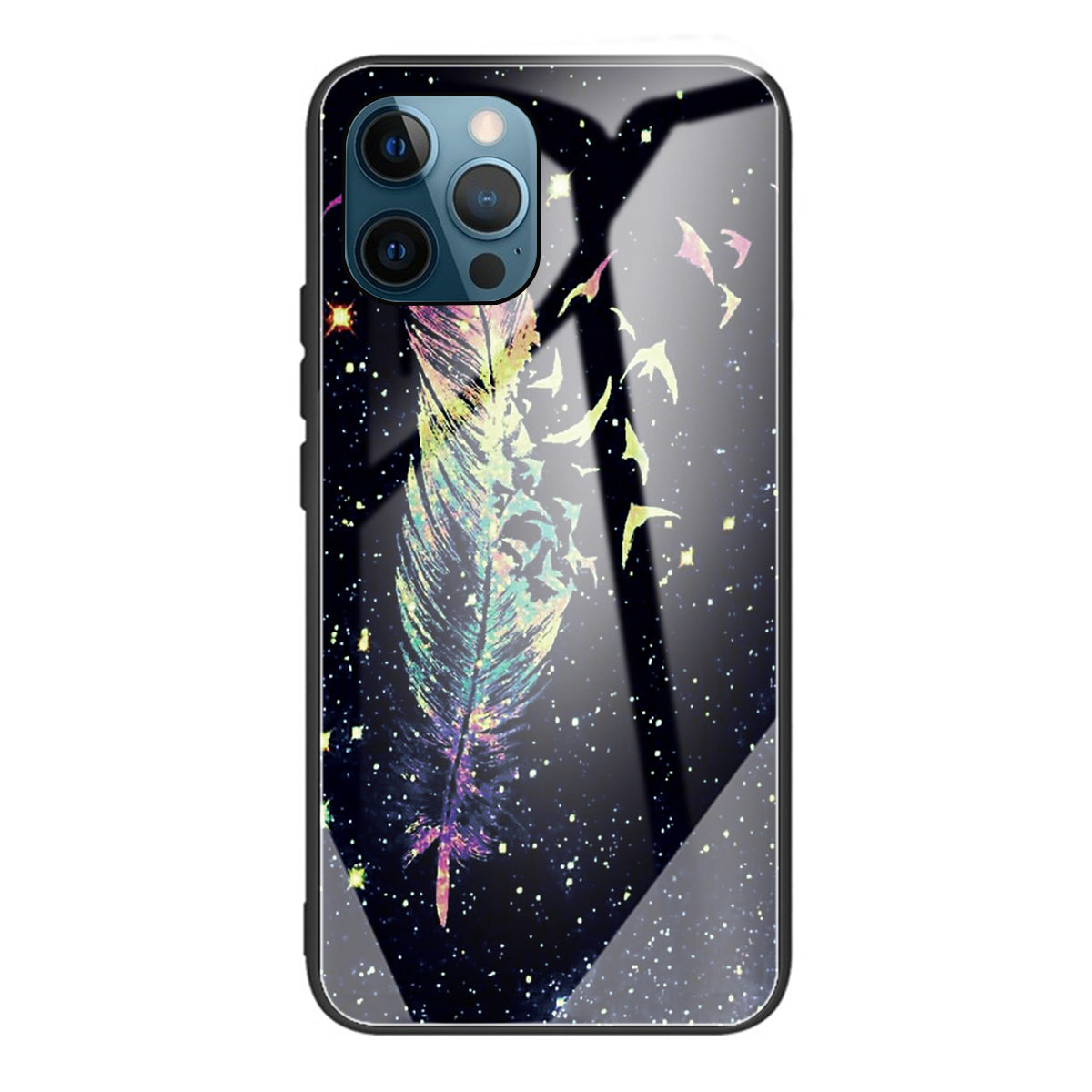 Anti-scratch Pattern Printing Glass + TPU Combo Hybrid Cover for iPhone 13 Pro 6.1 inch