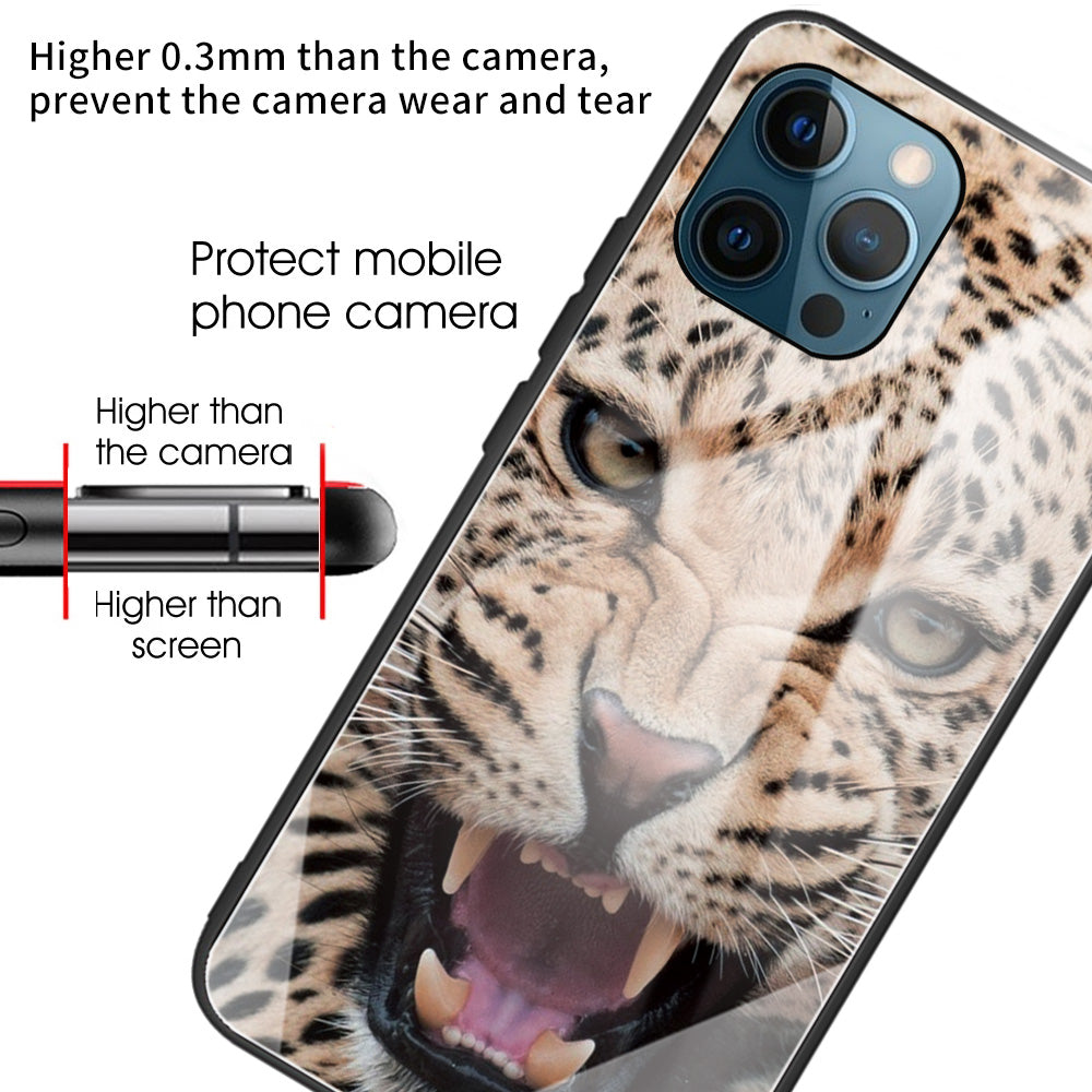 Anti-scratch Pattern Printing Glass + TPU Combo Hybrid Cover for iPhone 13 Pro 6.1 inch