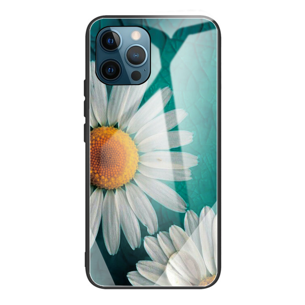 Anti-scratch Pattern Printing Glass + TPU Combo Hybrid Cover for iPhone 13 Pro 6.1 inch