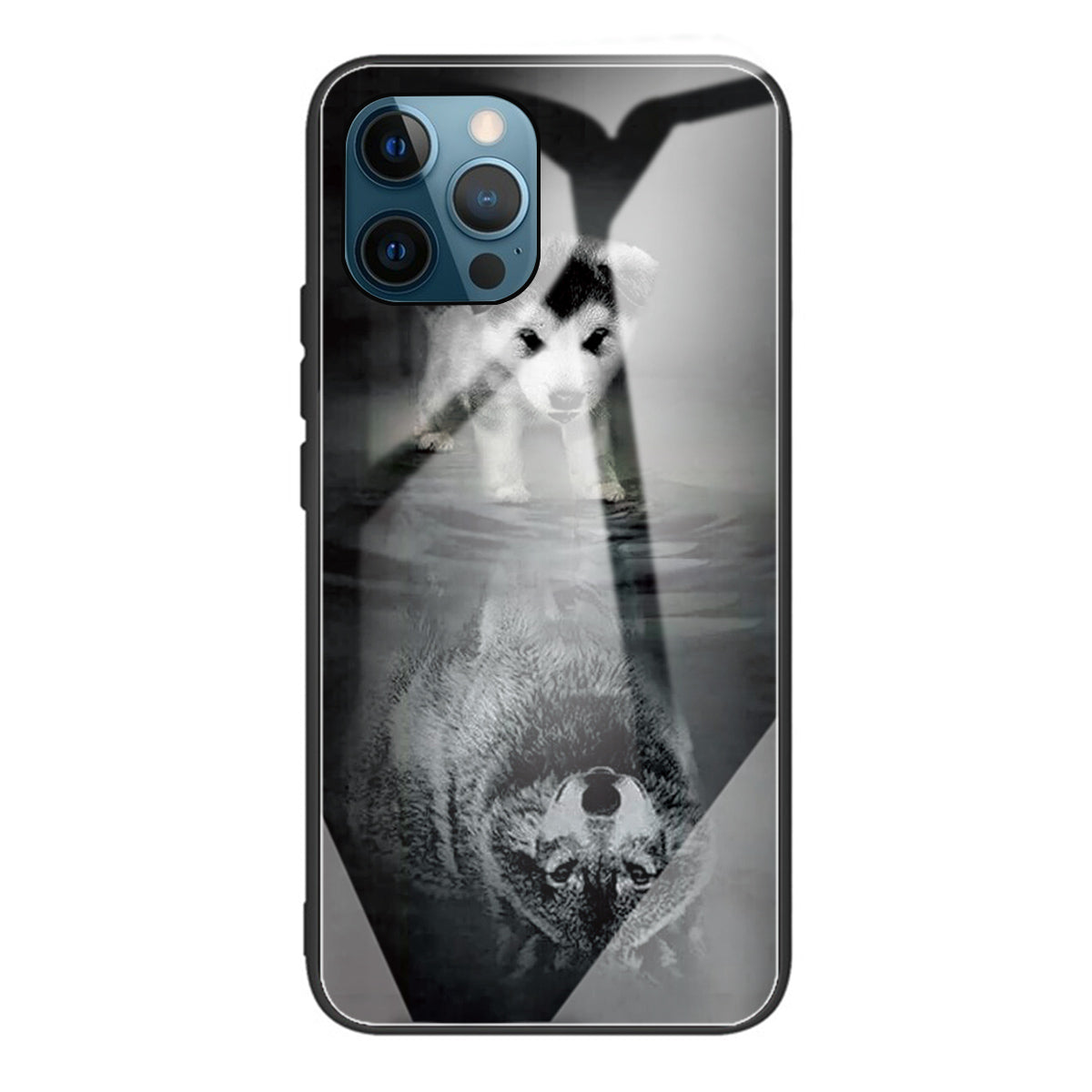 Anti-scratch Pattern Printing Glass + TPU Combo Hybrid Cover for iPhone 13 Pro 6.1 inch