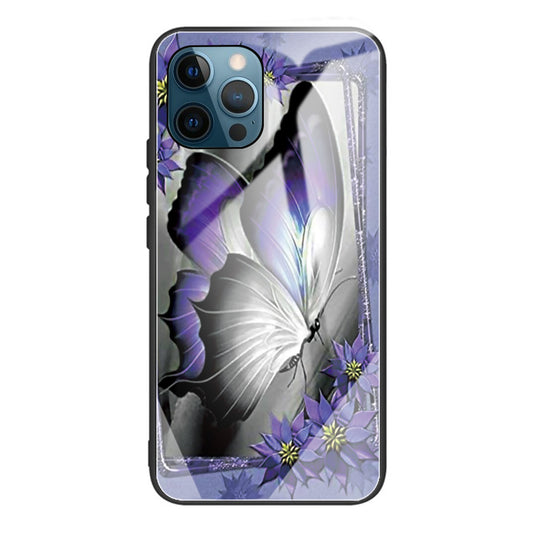 Anti-scratch Pattern Printing Glass + TPU Combo Hybrid Cover for iPhone 13 Pro 6.1 inch
