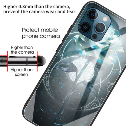 Anti-scratch Pattern Printing Glass + TPU Combo Hybrid Cover for iPhone 13 Pro 6.1 inch