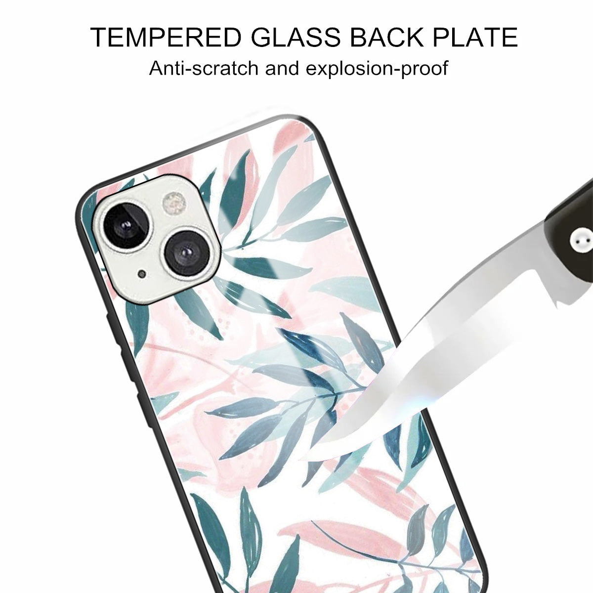 Scratch-proof Pattern Printing Glass + TPU Combo Hybrid Cover for iPhone 13 Pro Max 6.7 inch
