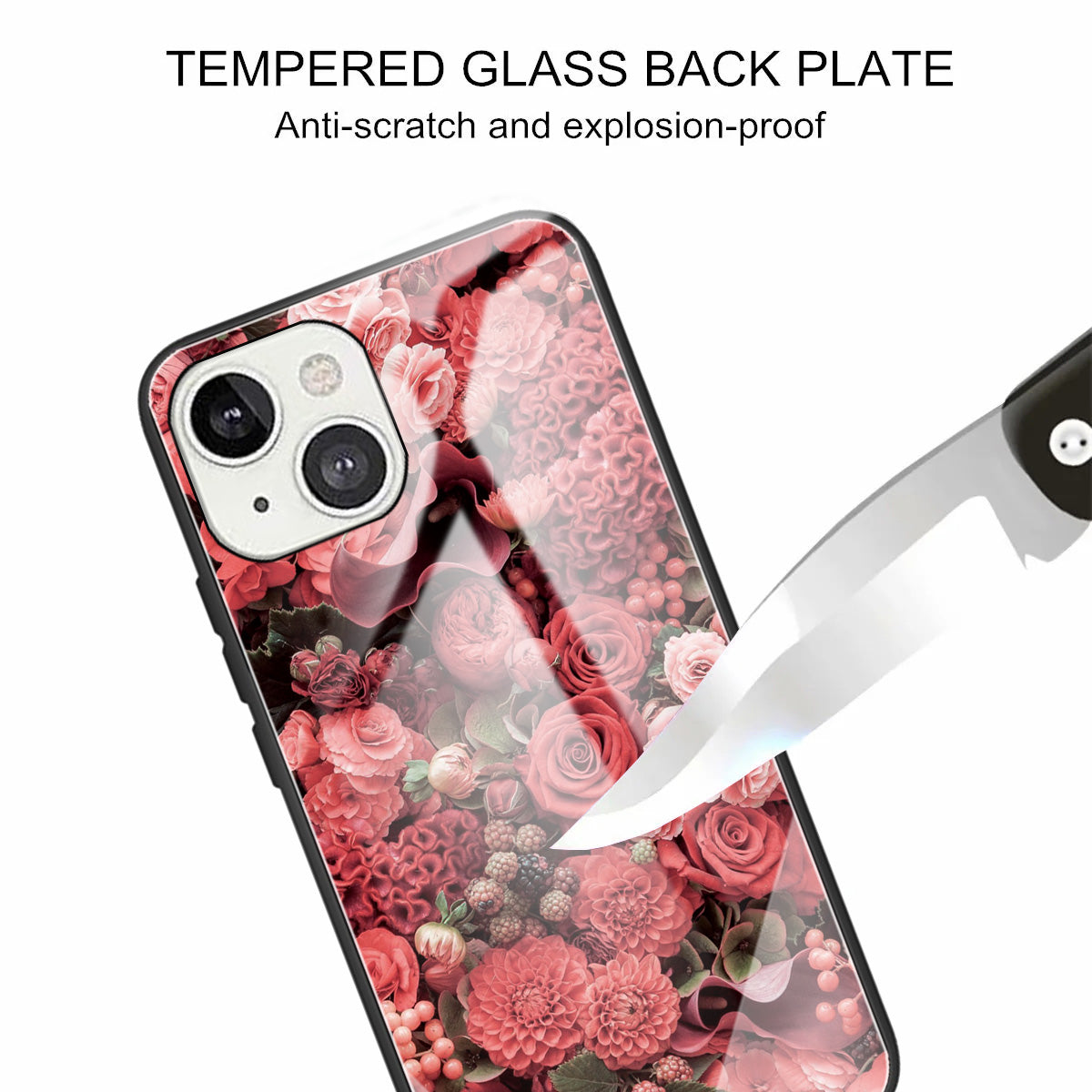 Scratch-proof Pattern Printing Glass + TPU Combo Hybrid Cover for iPhone 13 Pro Max 6.7 inch