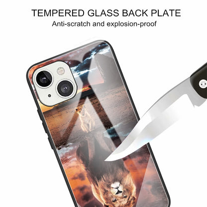 Scratch-proof Pattern Printing Glass + TPU Combo Hybrid Cover for iPhone 13 Pro Max 6.7 inch