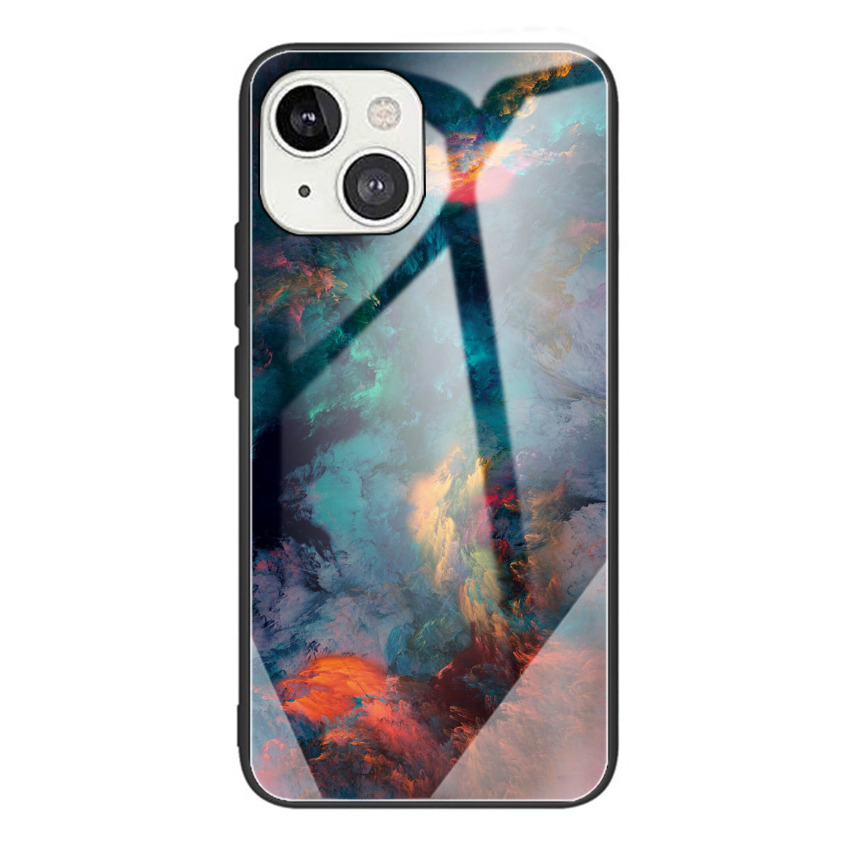 Scratch-proof Pattern Printing Glass + TPU Combo Hybrid Cover for iPhone 13 Pro Max 6.7 inch