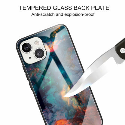 Scratch-proof Pattern Printing Glass + TPU Combo Hybrid Cover for iPhone 13 Pro Max 6.7 inch