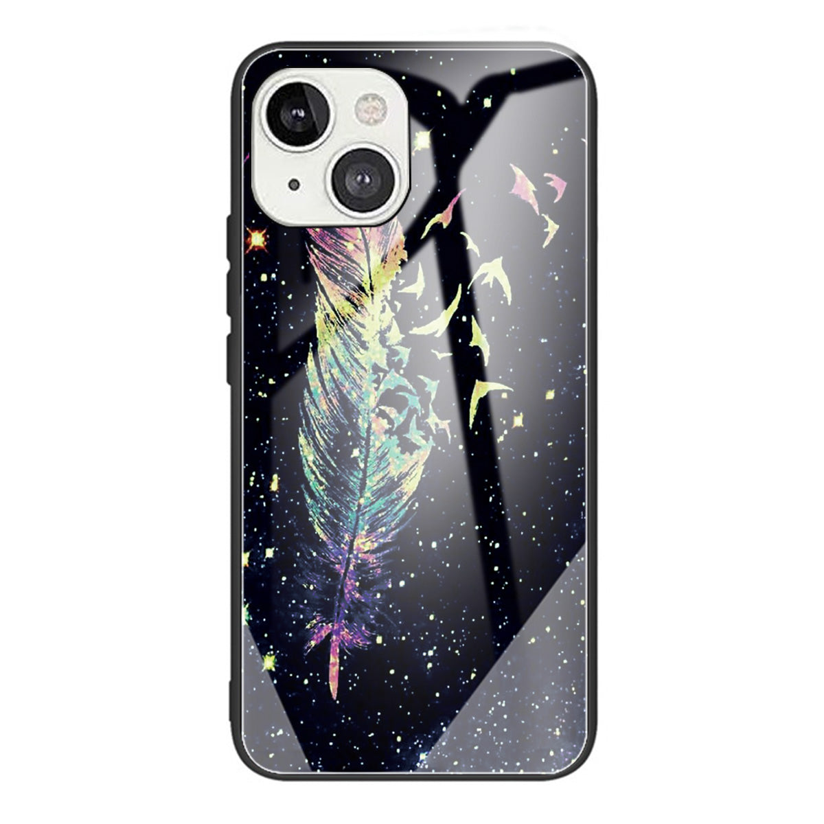 Scratch-proof Pattern Printing Glass + TPU Combo Hybrid Cover for iPhone 13 Pro Max 6.7 inch