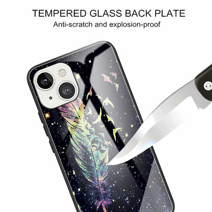 Scratch-proof Pattern Printing Glass + TPU Combo Hybrid Cover for iPhone 13 Pro Max 6.7 inch