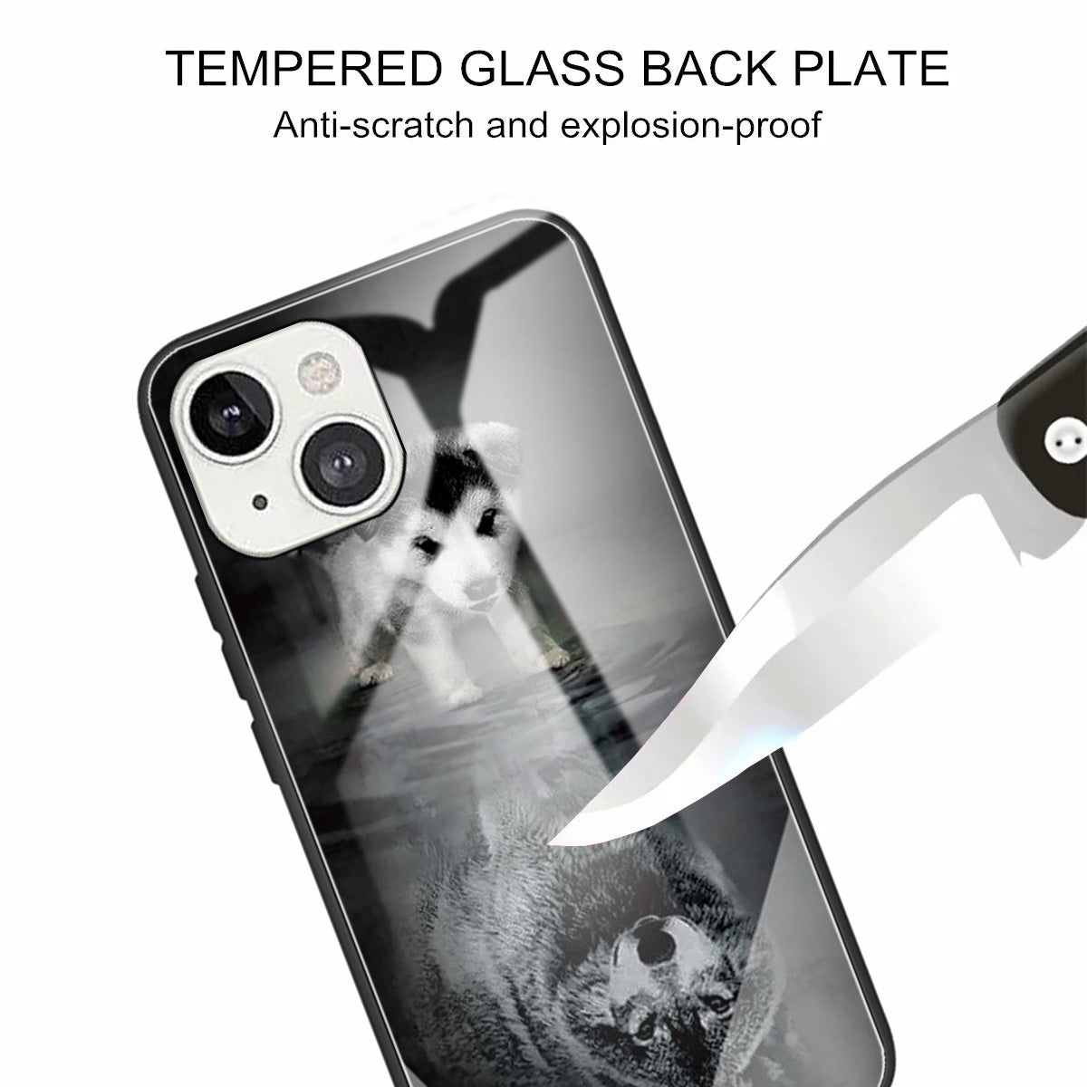 Scratch-proof Pattern Printing Glass + TPU Combo Hybrid Cover for iPhone 13 Pro Max 6.7 inch