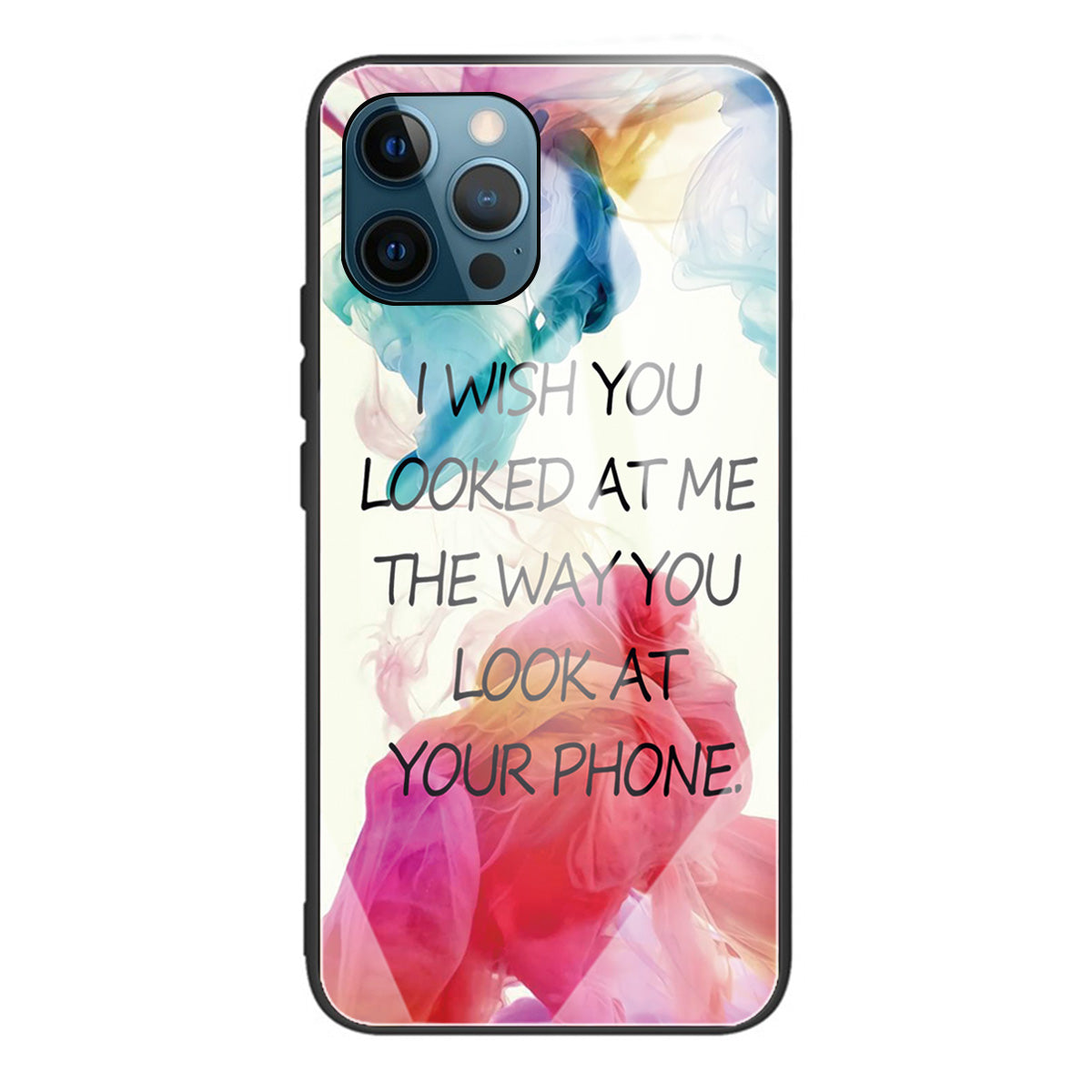 Pattern Printing Tempered Glass Back Cover + TPU Frame Well-Protected Hybrid Case Cover for iPhone 13 Pro 6.1 inch