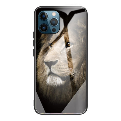 Pattern Printing Tempered Glass Back Cover + TPU Frame Well-Protected Hybrid Case Cover for iPhone 13 Pro 6.1 inch